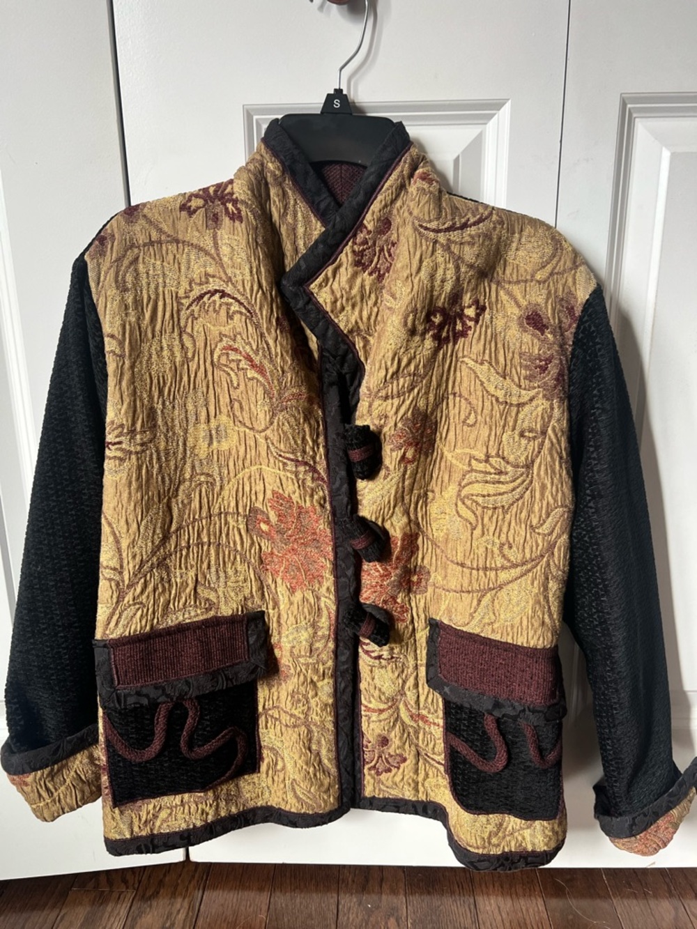 90’s Vintage women’s ALa Mode Quilted Gold and brown, Japanese inspired